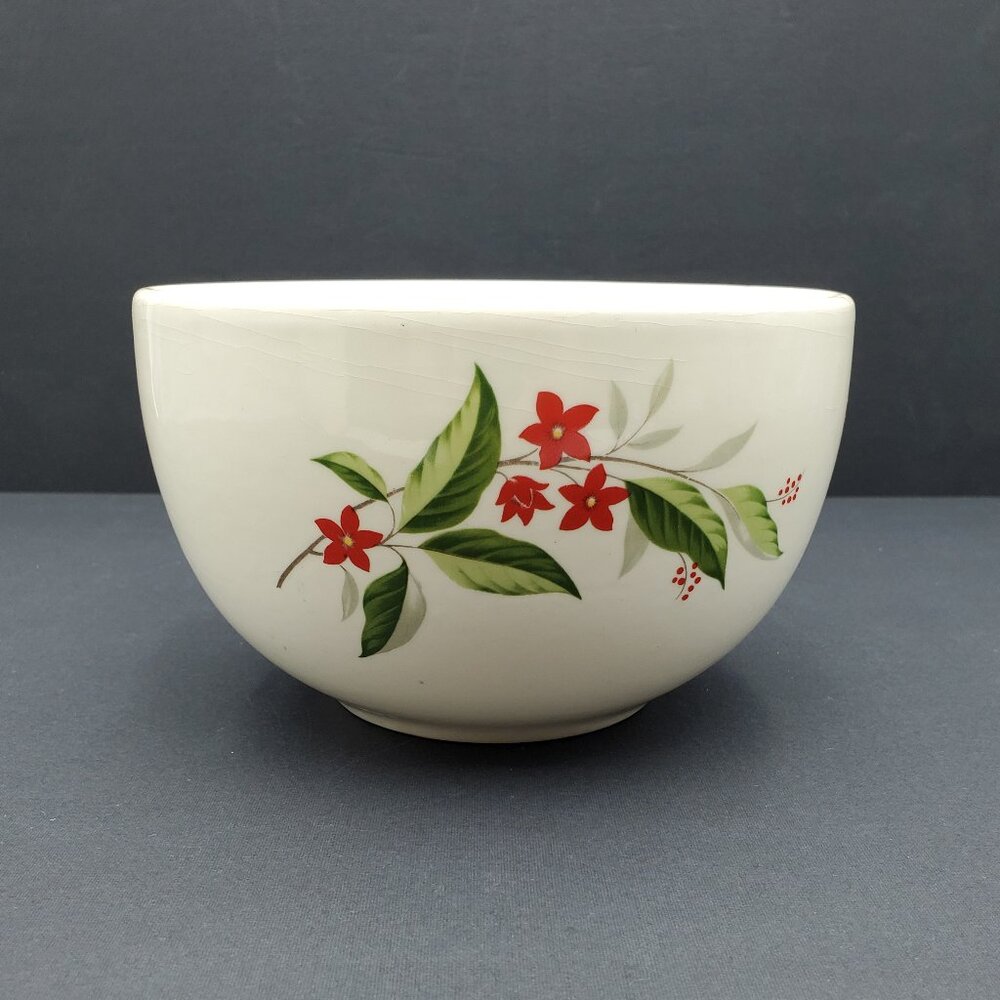 Universal Cambridge Woodvine Mixing Serving Bowl Red Flowers Refrigerator Jar
